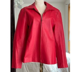 Vintage Uniform John Paul Richard Leather Red Jacket